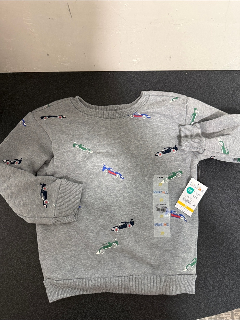 Garanimals Gray Sweatshirt with Race Car Print